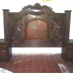 carved and upholstered bed set