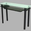 PVC LINED METAL BASE CREDENZA, 10mm TEMPERED GLASS