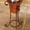 Copper Champaigne Bucket with Scroll Iron Base