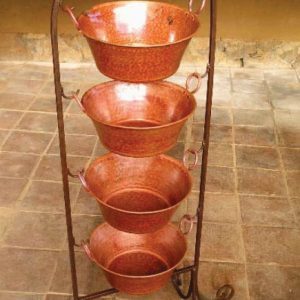 Four-Copper Tub Kitchen Storage Stand