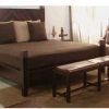 Leather bed bench