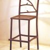Bark Textured Iron Bar Stool