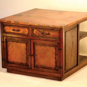 Kitchen Island w/ 2-Doors / 2-Drawers & Copper