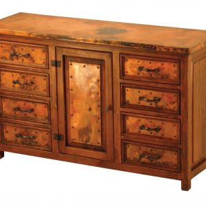 Francisco 1-Door / 8-Drawer Buffet w/ Copper