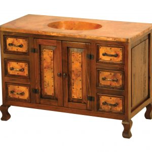 Sink Cabinet 2-Door / 6-Drawer w/ Copper (Sink Optional)