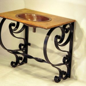 Old Forge Sink Vanity w/ Stone Top & Copper Sink