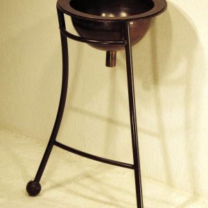 Round Sink Stand w/ Copper Sink