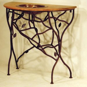 Forest Sink Vanity w/ Stone Top & Copper Sink