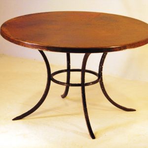 Round Hammered Copper Dining Table Top 42″