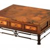 6-Drawer Coffee Table w/ Copper/Pablo Base
