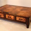 French 6-Dwr. Coffee Table w/ Copper