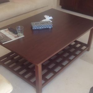Square wooden coffee table