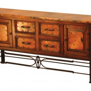 2-Door/4-Drawer Console w/ Pablo Base & Copper