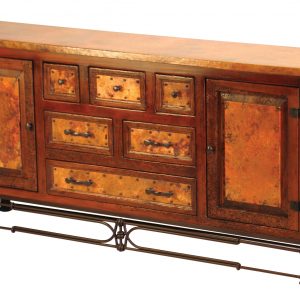 2-Door/6-Drawer Console w/ Pablo Base & Copper