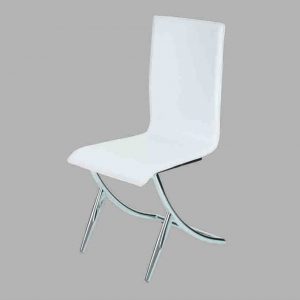 CHROME METAL BASE, WOOD SEAT LINED WITH PVC