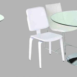 CHROME-PLATED METAL BASE, TRANSPARENT TEMPERED GLASS