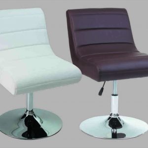 CHROME METAL SWIVEL BASE, PU LINED SEAT