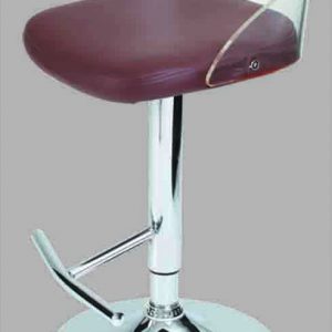 CHROME METAL BASE, IMMITATION LEATHER SEAT & ACRYLIC BACK