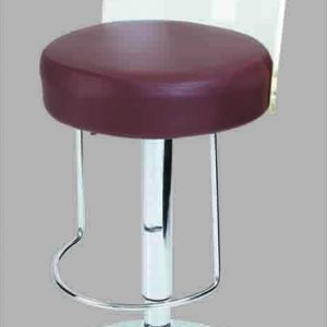 CHROME METAL BASE, IMMITATION LEATHER SEAT & ACRYLIC BACK