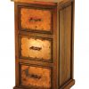3-Drawer File Cabinet w/ Copper (w/ metal drawer glides)