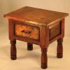French 1-Drawer End Table w/ Copper