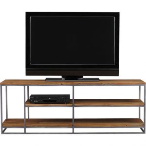 Modern iron and wood media tv stand