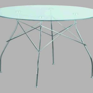 CHROME METAL BASE, GLASS-COVERED