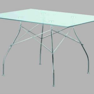 CHROME METAL BASE, GLASS-COVERED