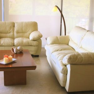 leather cream sofa