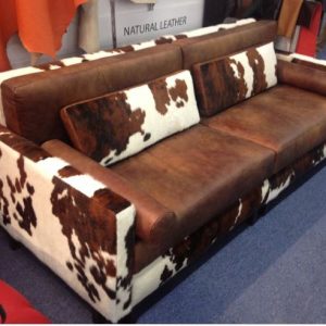 rustic cow sofa 100% leather
