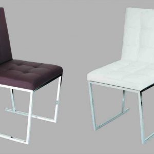 CHROME METAL BASE, PU LINED SEAT