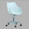 CHROME METAL BASE, POLYCARBONATE SWIVEL SEAT W/WHEELS