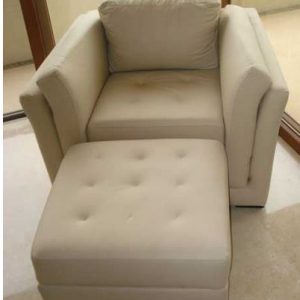 leather ivory sofa chair