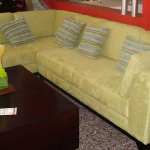 green suede sectional