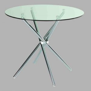 CHROME BASE, TEMPERED GLASS