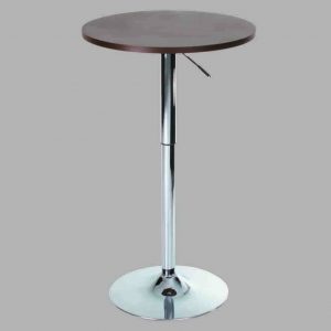 CHROME METAL BASE, ADJUSTABLE, WOOD COVER