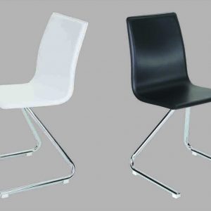 CHROME METAL BASE, WOOD SEAT LINED WITH PVC