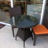 Round rattan table for 2 or 3 people