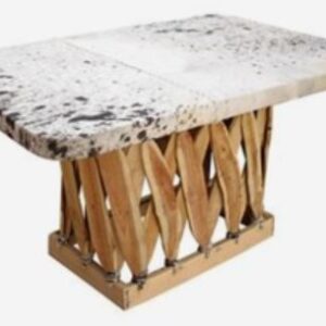 Cow hide coffee table equipale style