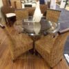Natural fiber Rattan Table and Chairs