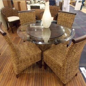 Natural fiber Rattan Table and Chairs