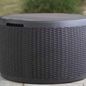 Rattan round coffee table multi purpose $195